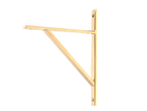 From The Anvil Chalfont Shelf Bracket - 260 x 200mm - Unlacquered Polished Brass