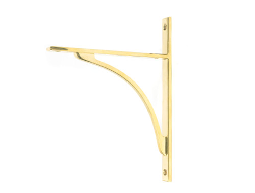 From The Anvil Apperley Shelf Bracket - 260 x 200mm - Unlacquered Polished Brass