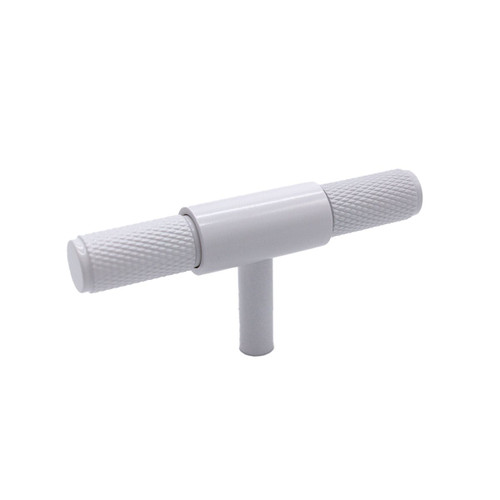 Manovella Knurled Miranda T Bar Cabinet Knob - 80mm - White