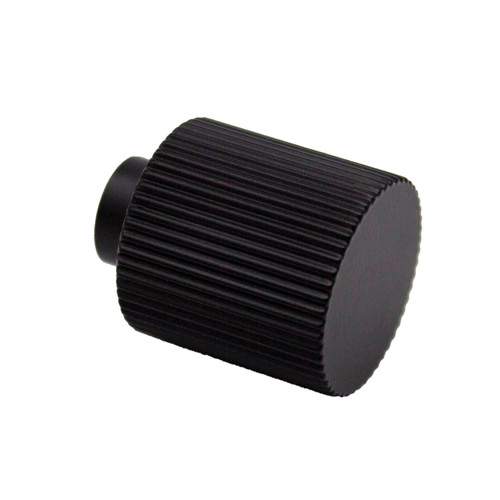 Manovella Fluted Rhea Cabinet Knob - 20mm - Matte Black