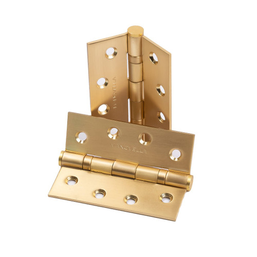 Manovella Ball Bearing Hinge - 100 x 75mm - Satin Brass (Pair)