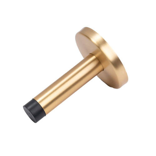 Manovella Straight Concealed Fix Wall Mounted Door Stop - 75mm - Satin Brass