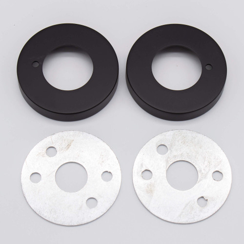 Manovella 65mm Adaptor Plates to Suit Doors with 54mm Hole - Matte Black (Pair) - Privacy