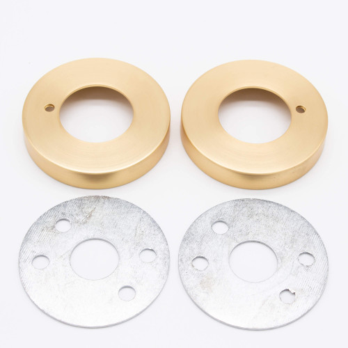 Manovella 65mm Adaptor Plates to Suit Doors with 54mm Hole - Satin Brass (Pair) - Privacy