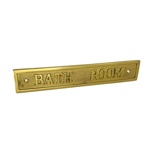 Superior Brass 'Bathroom' Sign - 230 x 40mm - Polished Brass