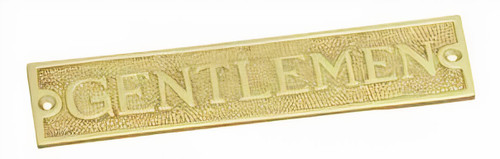 Superior Brass 'Gentlemen' Sign - 175 x 40mm - Polished Brass
