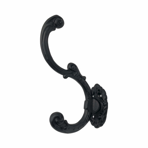 Superior Brass Iron Decorative Coat Hook - 100mm - Matte Black