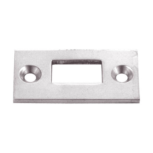 Domino Square Flat Plate Bolt Keeper - 15 x 9mm Bolt - Satin Nickel