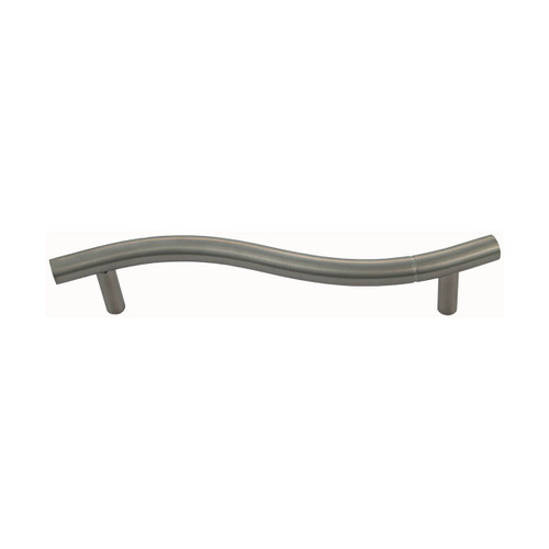 Domino Wavy Ridged Cabinet Pull Handle - Satin Stainless Steel