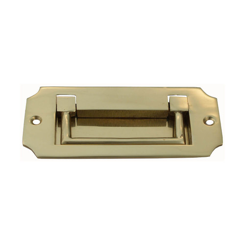 Domino Deco Flush Ring Pull - Polished Brass