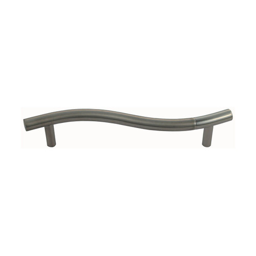 Domino Curvy Ridged Cabinet Pull Handle - Satin Stainless Steel