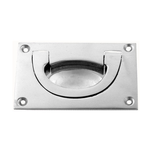 Domino Rectangle Flush Ring Pull - Chrome