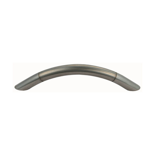 Domino Curved Grooved Cabinet Pull Handle - Satin Stainless Steel