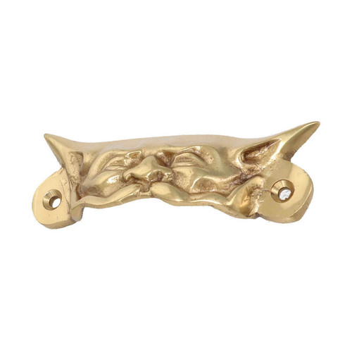 Domino Detailed Face Drawer Pull Handle - 100mm - Polished Brass