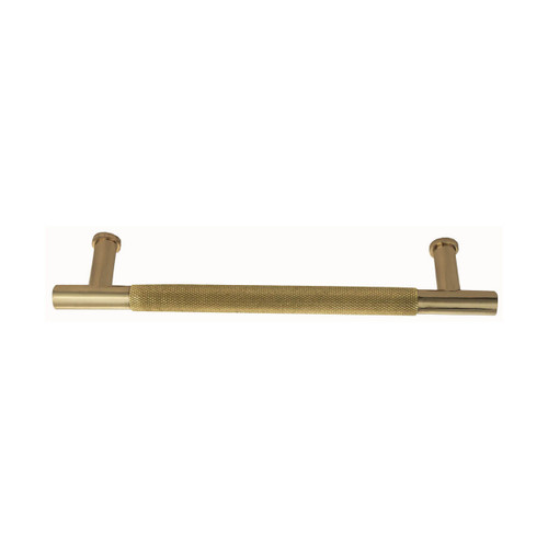 Domino Classic Knurled Cabinet Pull Handle - Polished Brass