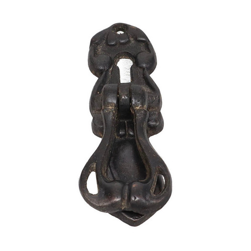 Domino Fancy Pedestal Handle with Keyhole - 78 x 22mm - Antique Bronze