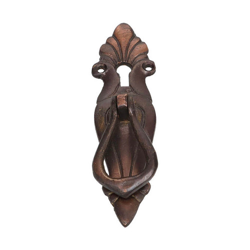 Domino Art Nouveau Loop Pedestal Handle with Keyhole - 105 x 27mm - Antique Bronze