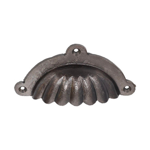 Domino Classic Fluted Drawer Pull Handle - 100 - Cast Iron