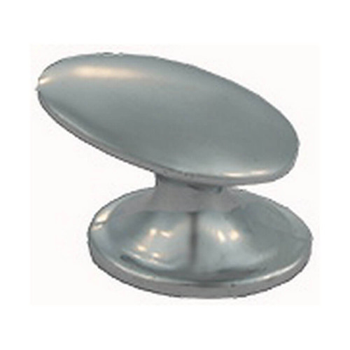 Domino Asymmetrical Oval Cabinet Knob - 28mm - Chrome