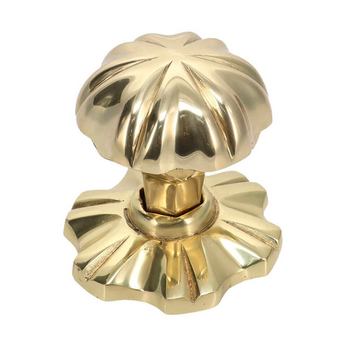 Domino Regency Centre Door Knob - 67mm - Polished Brass