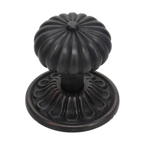 Domino Fluted Regency Centre Door Knob - 59mm - Antique Bronze