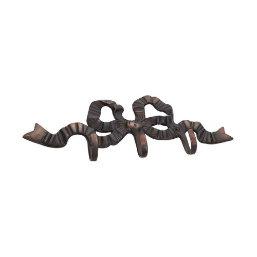 Domino Bow Triple Coat Hook - 102 x 35mm - Antique Bronze