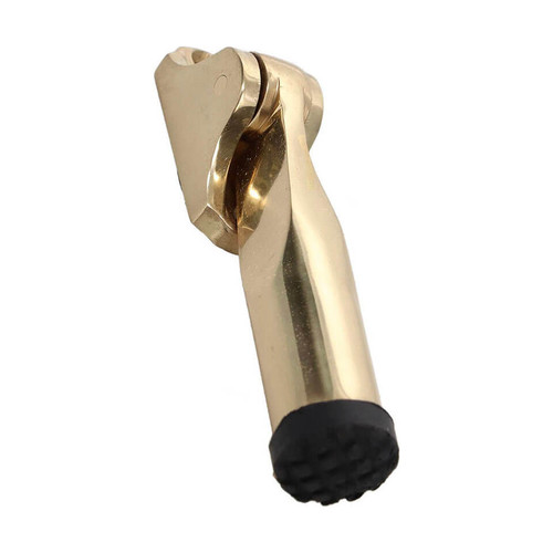 Domino Kickdown Door Stop - 110mm - Polished Brass