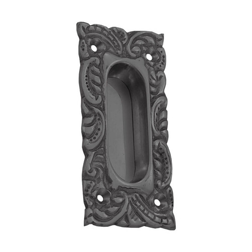 Domino Victorian Sliding Door Flush Pull - 100 x 51mm - Antique Bronze