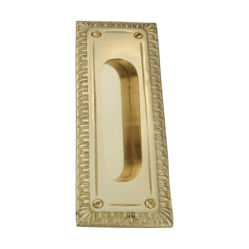 Domino Decorative Edge Sliding Door Flush Pull - 170 x 60mm - Polished Brass