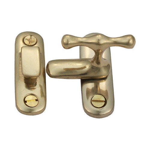 Domino Thumb Turn Catch - 60 x 17mm - Polished Brass