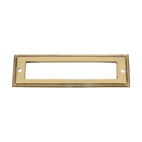 Domino Rectangle Georgian Rear Letter Plate Surround - Polished Brass