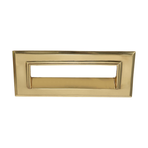 Domino Rectangle Art Deco Front Letter Box Plate - Polished Brass
