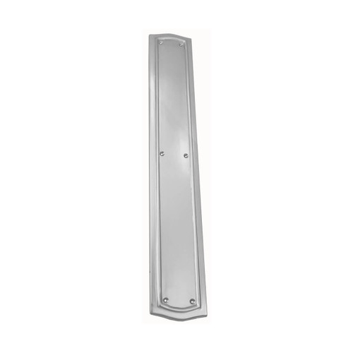 Domino Arched Bevelled Push Plate - Chrome