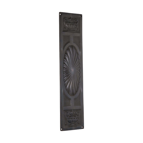 Domino Fluted Heritage Push Plate - 305 x 77mm - Antique Bronze