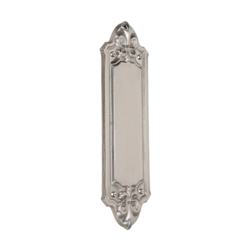 Domino Fleur-De-Lis Push Plate - 260 x 72mm - Satin Nickel