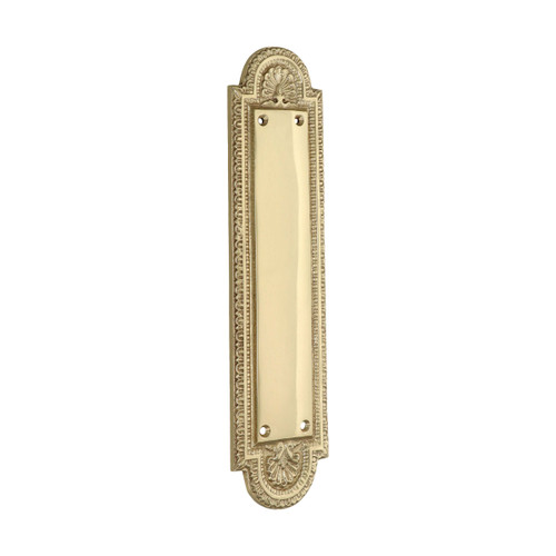 Domino Arched Shell Push Plate - 265 x 66mm - Polished Brass