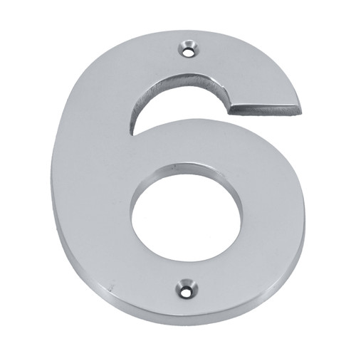 Domino Classic '6' House Number - Chrome