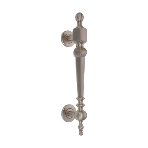 Domino Traditional Finial Pull Handle - Satin Nickel