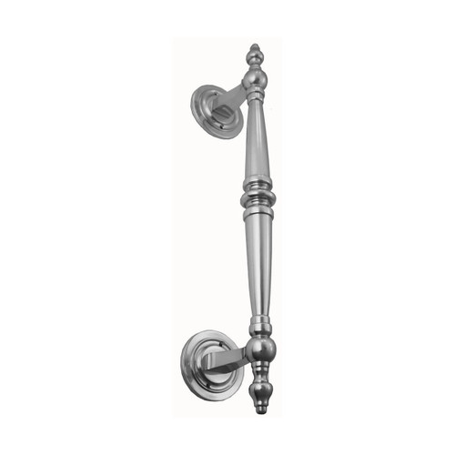 Domino Victorian Pull Handle - Rose Plates - 450mm - Chrome