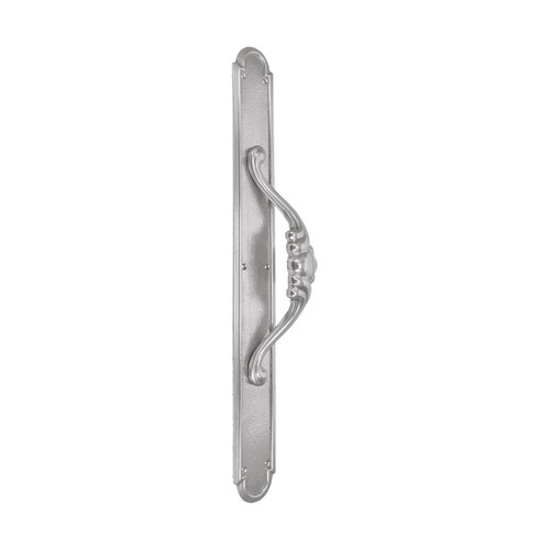 Domino Rococo Pull Handle - Arched Verve Plate - 510 x 60mm - Satin Nickel