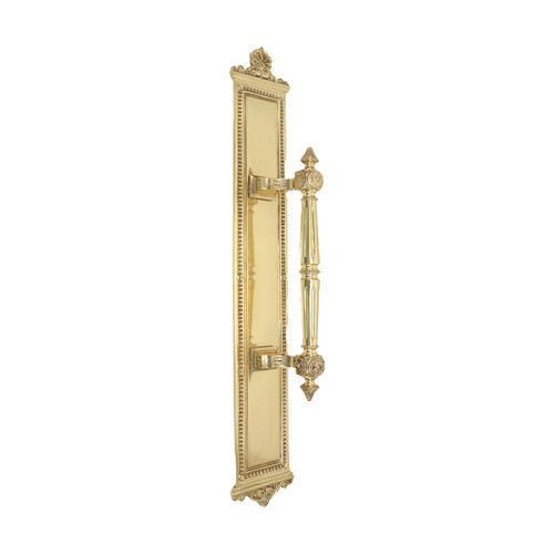 Domino Neoclassical Pull Handle with Back plate - Polished Brass