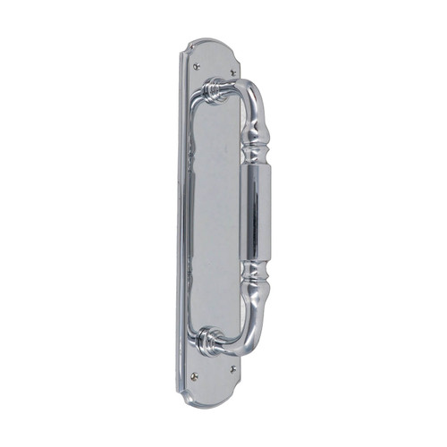 Domino Regency Pull Handle - Arched Retro Plate - 300 x 63mm - Chrome