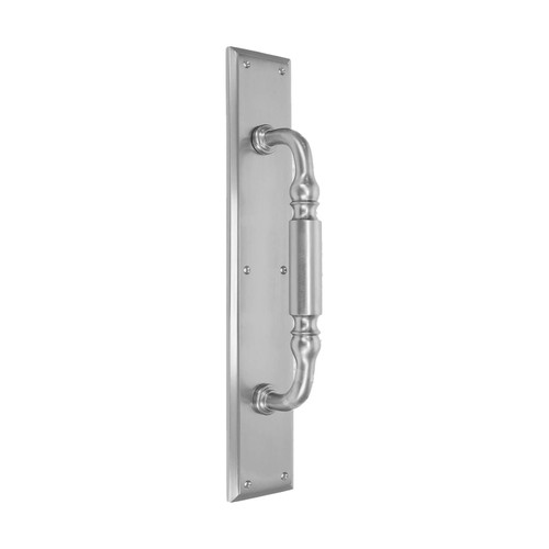 Domino Regency Pull Handle - Bevelled Edge Plate - Satin Chrome