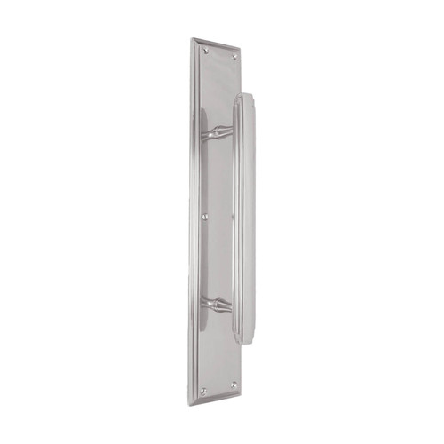 Domino Stepped Art Deco Pull Handle - Stepped Edge Plate - Satin Nickel