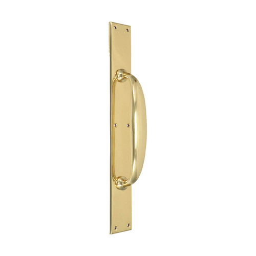 Domino Shaker Pull Handle - Traditional Plate - Polished Brass