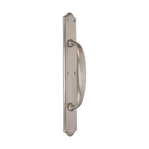 Domino Shaker Pull Handle - Retro Plate - Satin Nickel