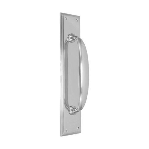 Domino Shaker Pull Handle - Stepped Edge Plate - Chrome