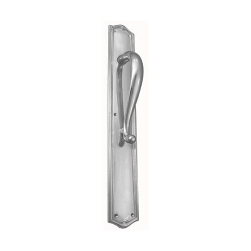 Domino Scroll Pull Handle - Classic Arched Plate - Chrome