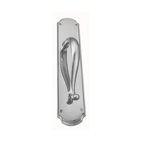 Domino Scroll Pull Handle - Arched Retro Plate - 300 x 63mm - Chrome