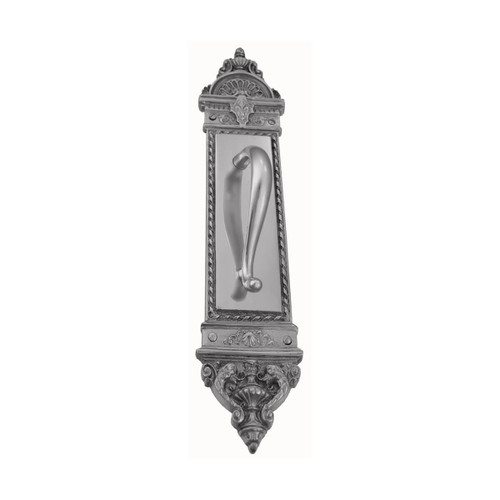 Domino Scroll Pull Handle - Classical Rope Plate - Satin Nickel